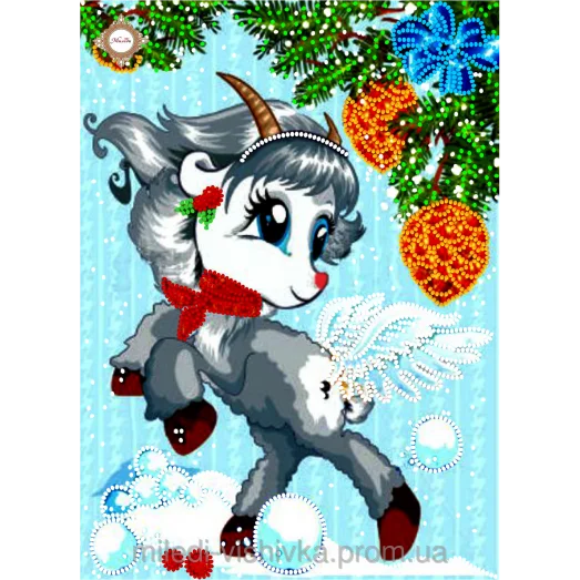 СЛ-4099 Удивительная козочка. Схема для вышивки бисером ТМ Миледи