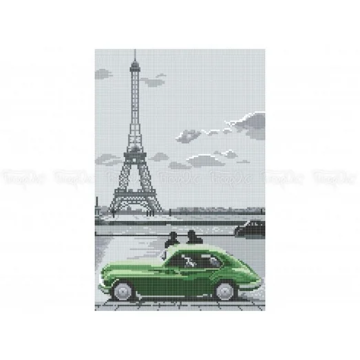 10-379 (30*40) Зеленый автомобиль.Схема для вышивки бисером Бисерок
