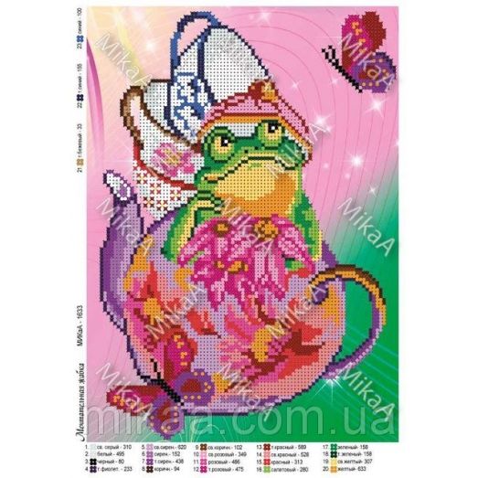 МИКА-1633 (А4) Мечтательная жабка. Схема для вышивки бисером
