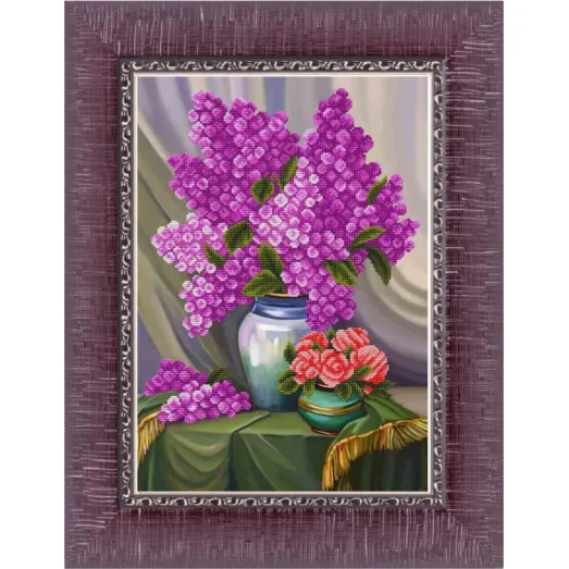 К-3514 Сирень и розы. Схема для вышивки бисером Благовест