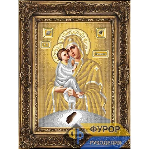 ФР-ИБ3-016-2 Почаевская Пресвятая Богородица (золото). Схема для вышивки бисером ТМ Фурор