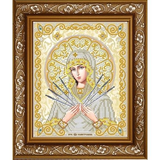 ЖС-4012 Пресвятая Богородица Семистрельная (золото). Схема для вышивки бисером Благовест