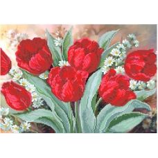 СКВ-179 Красные тюльпаны. Схема для вышивки бисером. Княгиня Ольга