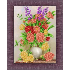 К-3506 Пионы и колокольчики. Схема для вышивки бисером Благовест