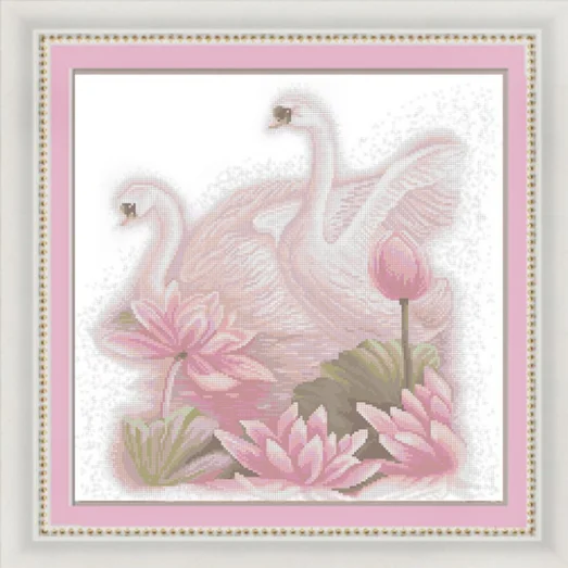 НИК-1283 Лебединая верность. Схема для вышивки бисером ТМ Конек