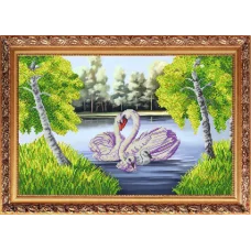 К-3519 Лебединая семья. Схема для вышивки бисером Благовест