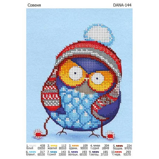 ДАНА-0144 Совенок. Схема для вышивки бисером