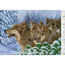 ЮМА-3140 Волки. Схема для вышивки бисером 