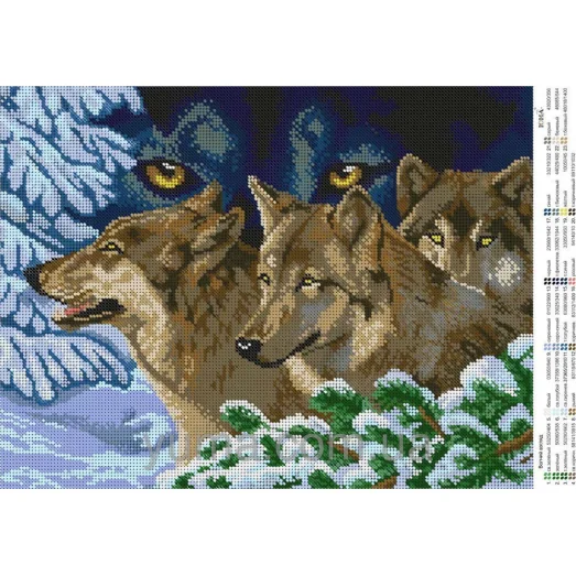 ЮМА-3140А Взгляд волка. Схема для вышивки бисером