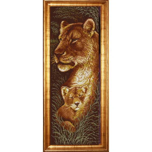 НИК-1308 Звери. Мать и дитя. Схема для вышивки бисером ТМ Конек