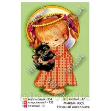 МИКА-1669 (А6) Нежный ангелочек. Схема для вышивки бисером