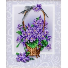 Т-1343 Букет фиалок. Схема для вышивки бисером. ТМ ВДВ
