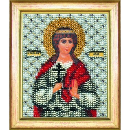 Б-1055 Икона святой мученицы Аллы. Набор для вышивки бисером Чаривна Мить