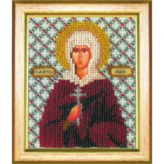 Б-1080 Икона святой мученицы Лидии. Набор для вышивки бисером Чаривна Мить