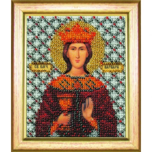 Б-1089 Икона святой мученицы Варвары. Набор для вышивки бисером Чаривна Мить