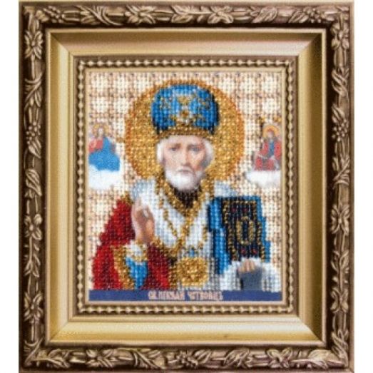 Б-1120 Икона святителя Николая Чудотворца. Набор для вышивки бисером Чаривна Мить