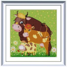 НИК-1388 Бычок семьи. Схема для вышивки бисером ТМ Конек