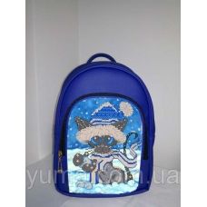 М2С19 (цвет) Сумка-рюкзак для вышивки бисером Синий. ТМ ЮМА