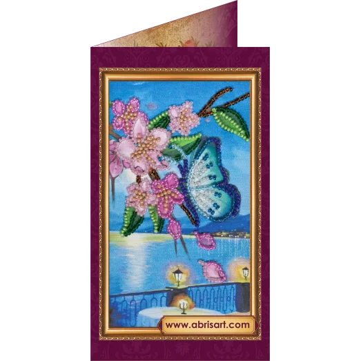 АО-084 Южная ночь. Набор-открытка для вышивки бисером Абрис Арт