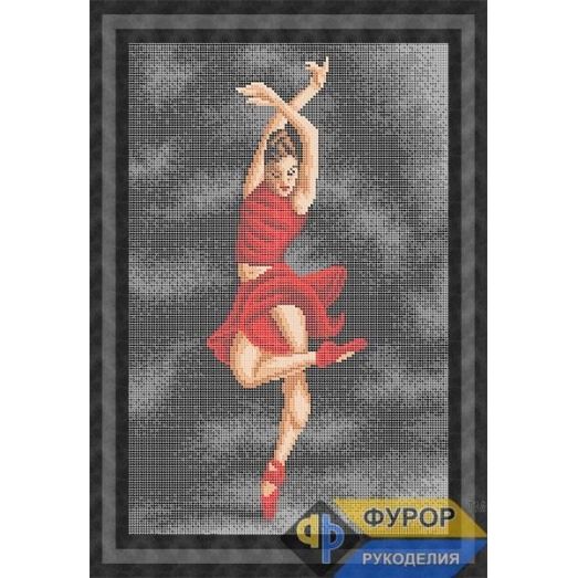 ФР-ЛБп3-083-3 Балерина в красном. Схема для вышивки бисером ТМ Фурор