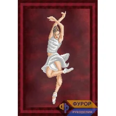 ФР-ЛБч3-084-1 Балерина красный фон. Схема для вышивки бисером ТМ Фурор