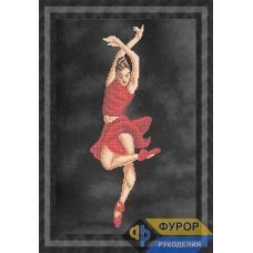 ФР-ЛБч3-084-3 Балерина в красном. Схема для вышивки бисером ТМ Фурор