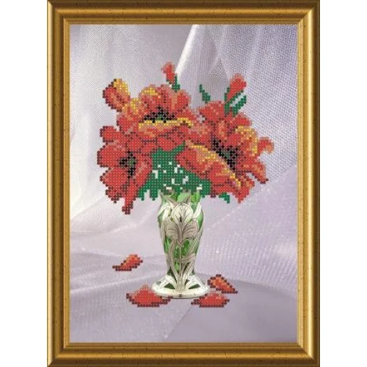 СКМ-001ч Букет маков. Набор для вышивки бисером. Княгиня Ольга