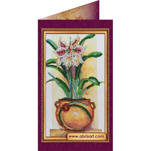 АО-088 Цветы в подарок. Набор-открытка для вышивки бисером Абрис Арт