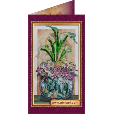 АО-089 Цветы в подарок. Набор-открытка для вышивки бисером Абрис Арт