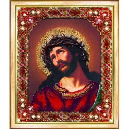 Б-1165 Икона Господа Иисуса Христа Спаситель в терновом венце. Набор для вышивки бисером Чаривна Мить