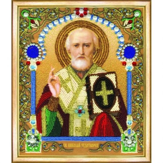 Б-1206 Икона святителя Николая Чудотворца. Набор для вышивки бисером Чаривна Мить