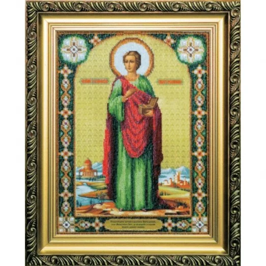 Б-1018 Икона великомученика и целителя Пантелеймона. Набор для вышивки бисером Чаривна Мить