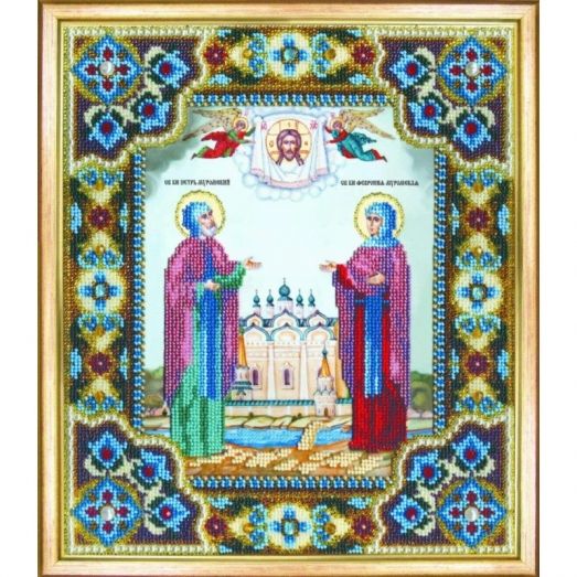 Б-1202 Икона св. Петра и Февронии. Набор для вышивки бисером Чаривна Мить