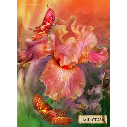 РТ150061 Пламенный ирис. Техника Папертоль