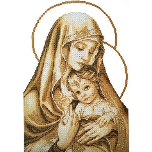 КРВ-61 Мадонна с младенцем (сепия). Схема для вышивки бисером ТМ КО