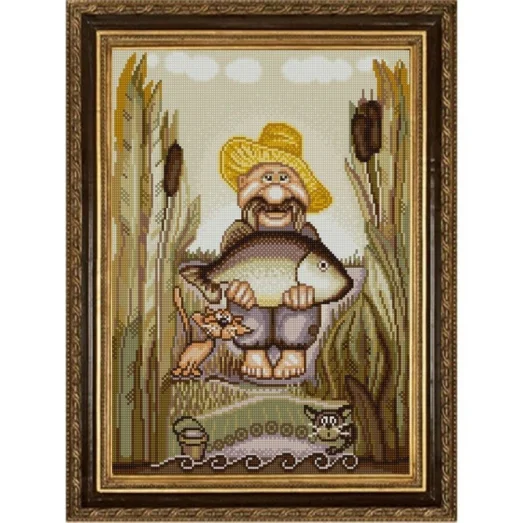 НИК-1414 Рыбак. Схема для вышивки бисером ТМ Конек