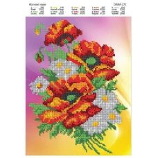 ДАНА-0271 Огненные маки. Схема для вышивки бисером