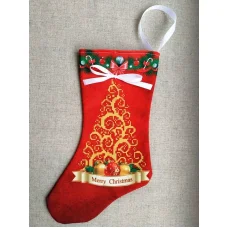 Ч-012 Сшитый новогодний сапожок под вышивку. Княгиня Ольга