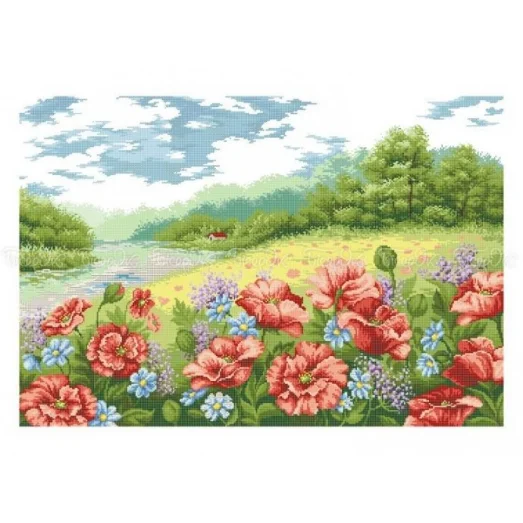 ЧВ-8043 Маковое поле. Схема для вышивки бисером. Бисерок