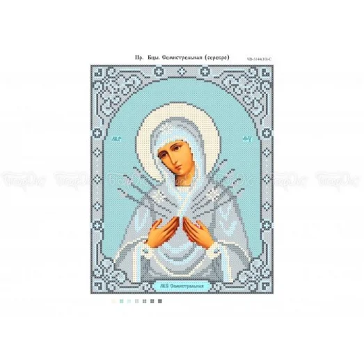 ЧВ-3144-С Семистрельная (Серебро). Схема для вышивки бисером. Бисерок