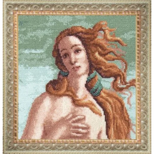 М-75 По мотивам С. Ботичелли Рождение Венеры. Набор для вышивки в смешанной технике Чаривна Мить