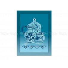 ЧВ-3355-Г Кухонный натюрморт голубой фон. Схема для вышивки бисером. Бисерок