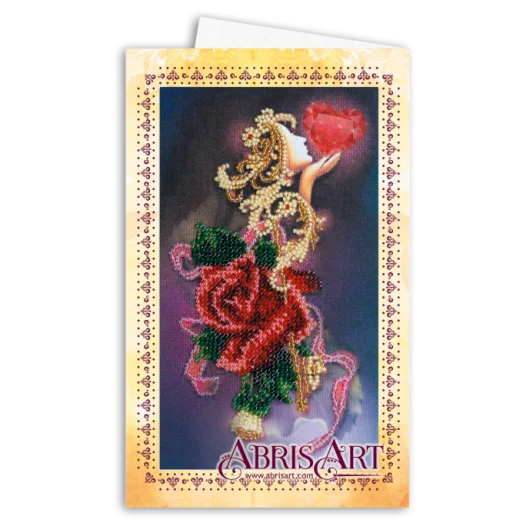 АОМ-011 Открытка-конверт. Бархат розы. Абрис Арт