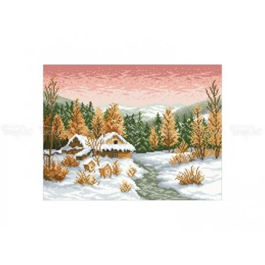 10-332 (30*40) Домик в лесу. Схема для вышивки бисером Бисерок