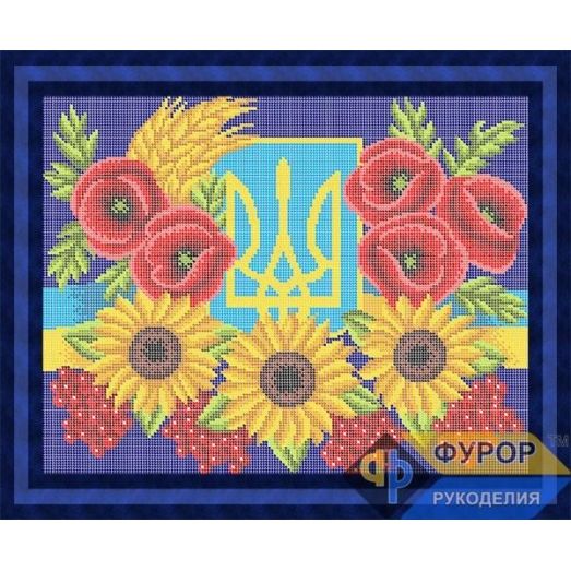 ФР-НБп3-152 Герб Украины. Схема для вышивки бисером ТМ Фурор