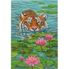 МИКА-0293 (А3) Плывущий тигр. Схема для вышивки бисером