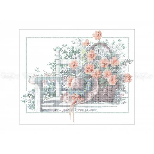 ЧВ-6057 (40*45) Корзина с цветами. Схема для вышивки бисером. Бисерок