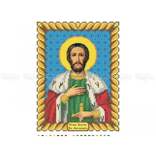 ЧВ-3206 Св. Благов. Кн. Александр Невский. Схема для вышивки бисером. Бисерок