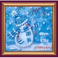 АММ-025 Снеговик и зайка. Набор для вышивки бисером Абрис Арт