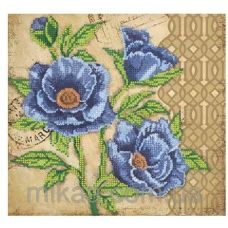 МИКА-0319 (А4) Синие цветы. Схема для вышивки бисером